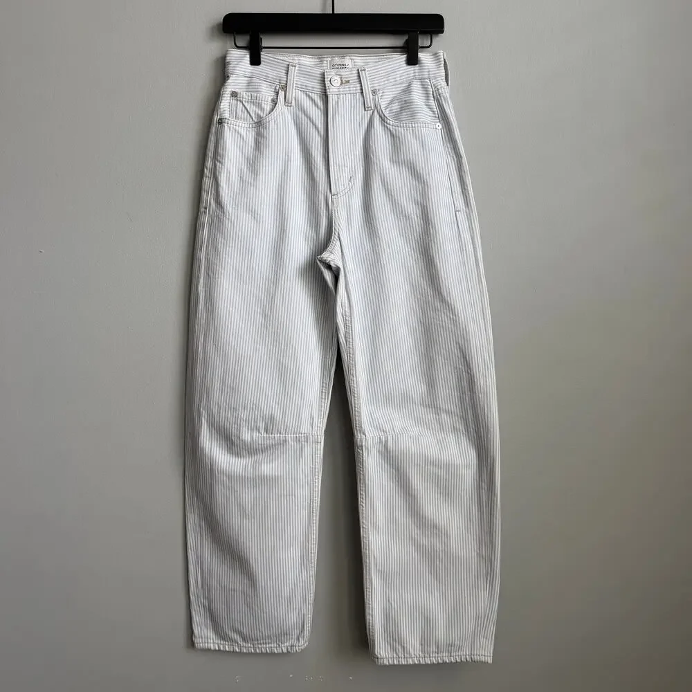Citizens of Humanity Miro Marine Blue Stripe Relaxed Jeans Size 24